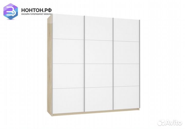 Шкаф-купе 3-х створчатый Прайм белый снег / сонома