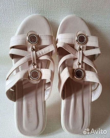Новые Босоножки Шлепанцы Сабо Беж 38 39 40