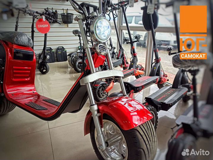 Электроскутер citycoco GT 2000w red