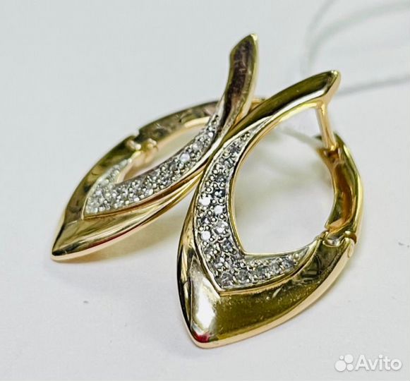 Серьги листочки 36брил 17-0,136Ct