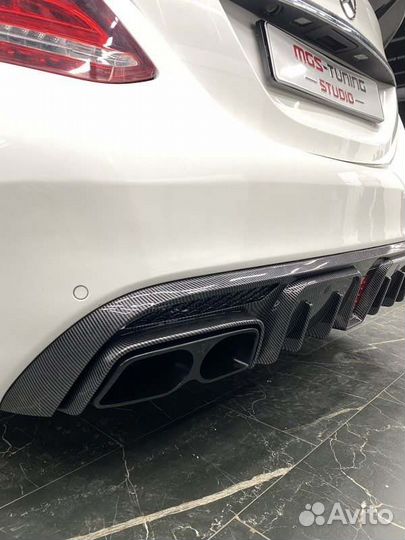 Диффузор+насадки в стиле B Mercedes C-class W205