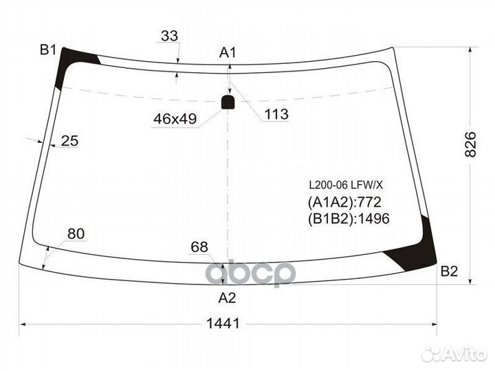 Стекло лобовое mitsubishi L200 06-15 /pajero/MO