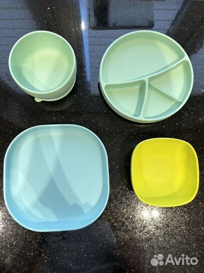 Детские силиконовые тарелки Beaba