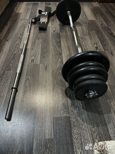 Гриф с блинами 55кг