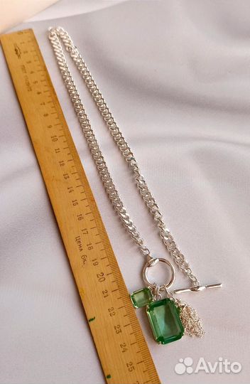 Ralph Lauren новое колье с зелёными подвесками