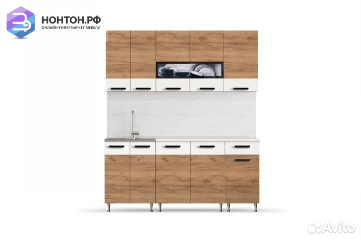 Кухня Рио 1.8 м дуб крафт / бежевый