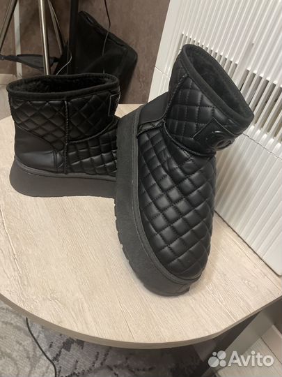Ugg женские на платформе черные экокожа,41 размер