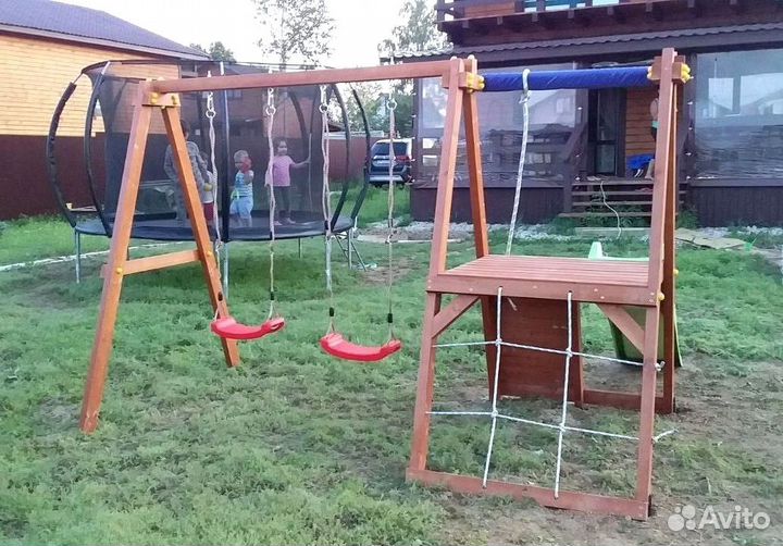 Спортивный комплекс уличный горка качели турник