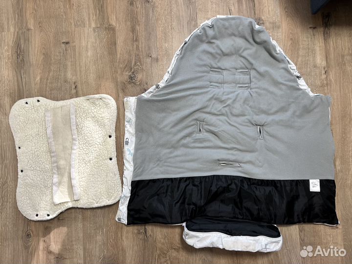 Конверт зимний с муфтой на ручку коляски