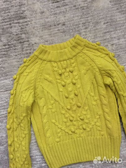 Вязаный свитер с помпонами H&M 40 42 XS