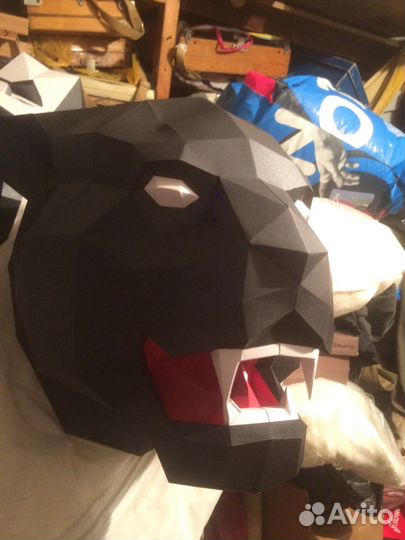 Черная пантера полигональная фигура обмен