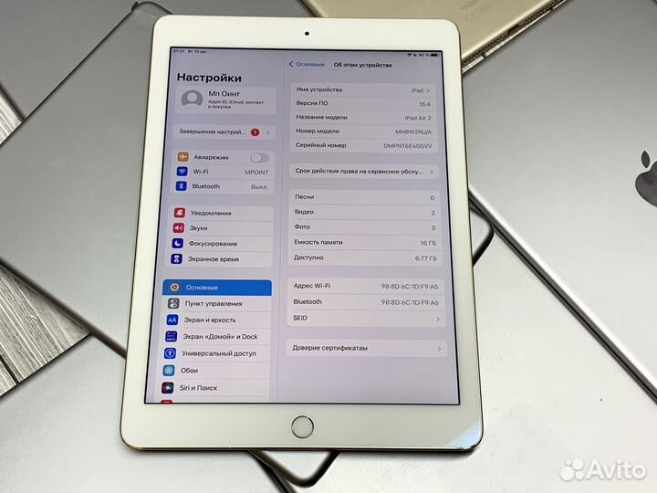 Apple iPad Air 2 на 16гб Wi-Fi