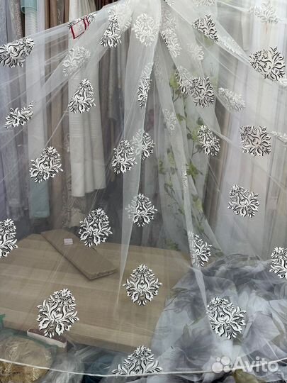 Тюль органза. Новый. Остаток 3.6 метра