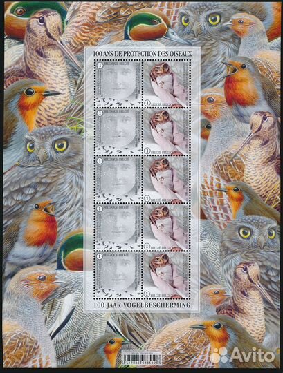 Бельгия Птицы (Андрэ Бузин) 2022 Малый лист