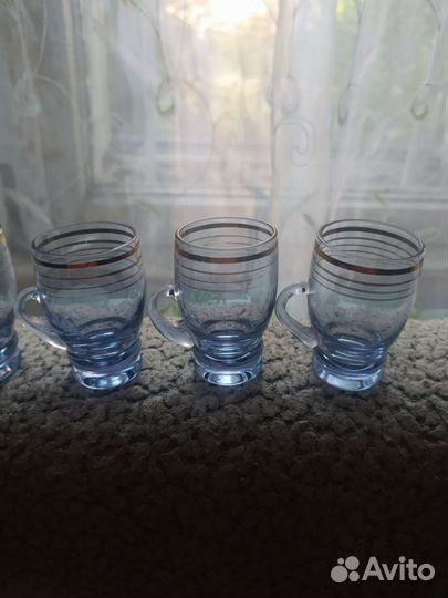 Набор стопочек.Синие стекло.ссср