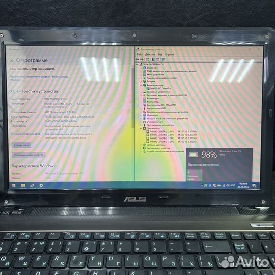 Ноутбук Asus A52j intel core i3 4gb ram