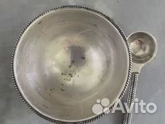 Солонки и мельхиоровая горчичницассср