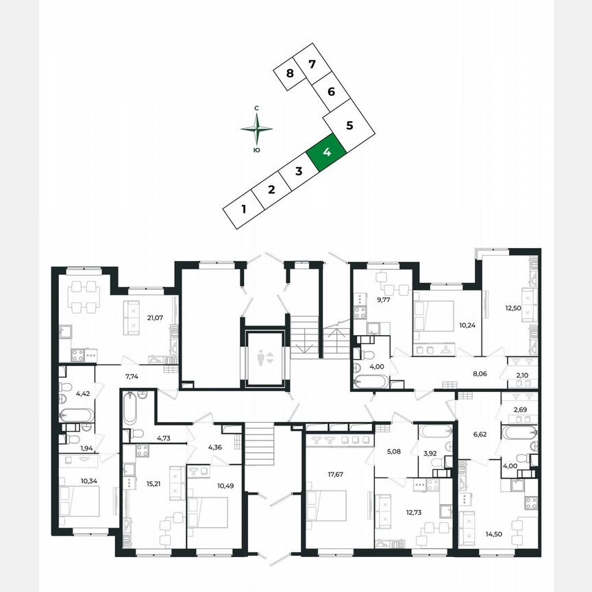 1-к. квартира, 34,5 м², 1/8 эт.