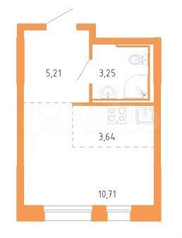 Квартира-студия, 22,8 м², 15/17 эт.