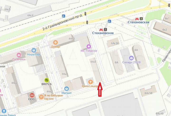 Торговая площадь 52 кв.м около метро