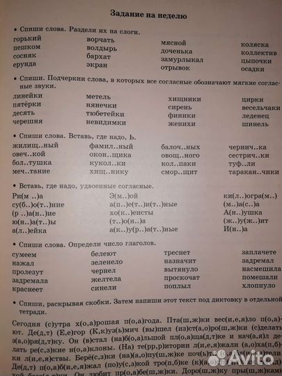 Задания по русскому языку 2 класс