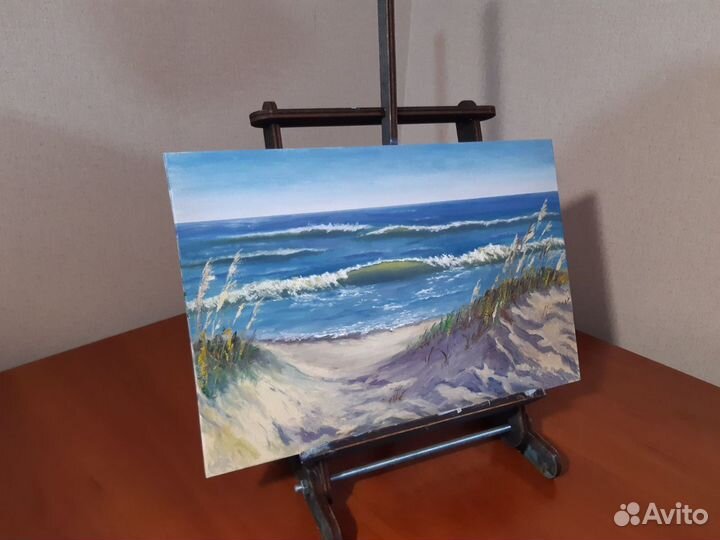 Картина маслом на холсте море дюны морской пейзаж