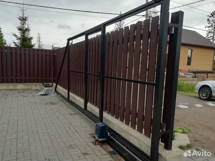 Откатные ворота с монтажом
