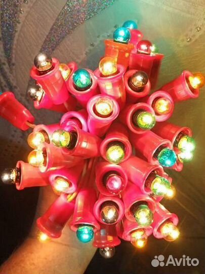 Гирлянда СССР цветные колокольчики 40 ламп