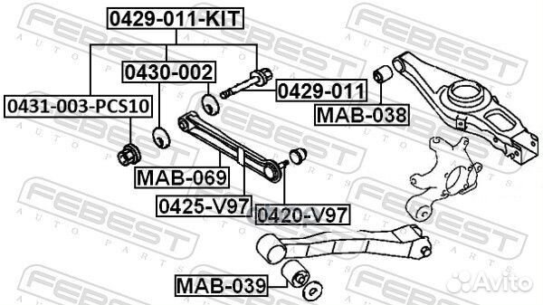 Болт с эксцентриком mitsubishi pajero IV/montero