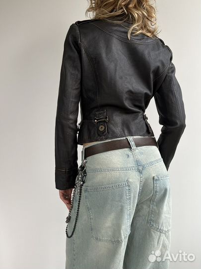 Кожаная куртка натуральная винтаж y2k