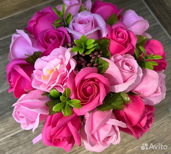 Букет из мыльных роз