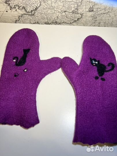 Варежки валяные