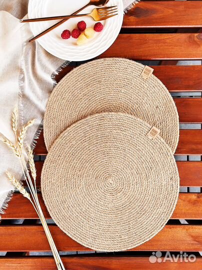 Салфетки сервировочные на стол под тарелки джут