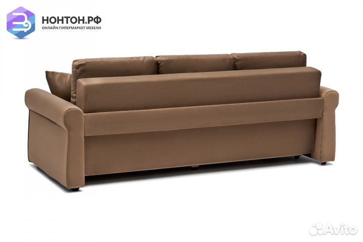 Диван еврокнижка Лира 3-х местный коричневый