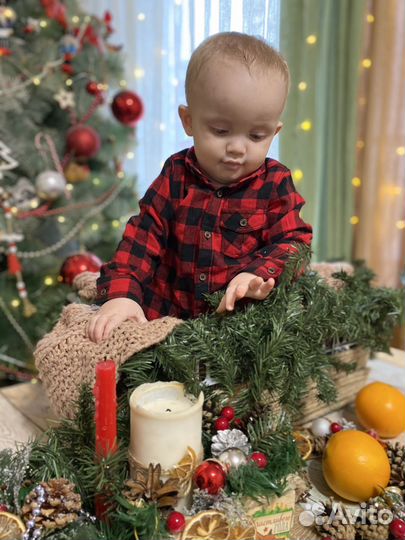 Рубашка в клетку для мальчика 92