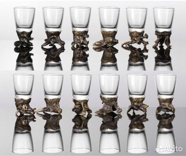 Набор рюмок перевертышей 12шт 30мл