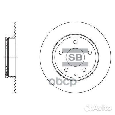 Диск тормозной mazda 3(BM) задн. sd4422 Sangsin