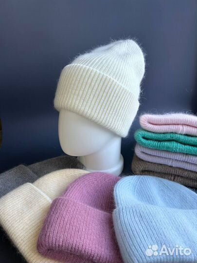 Шапка вязаная из ангоры