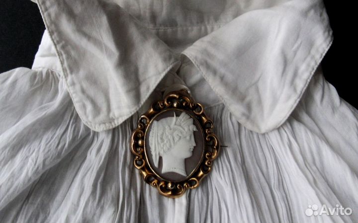 Крупная Антикварная Камея Деметра 1860 Гранд Тур