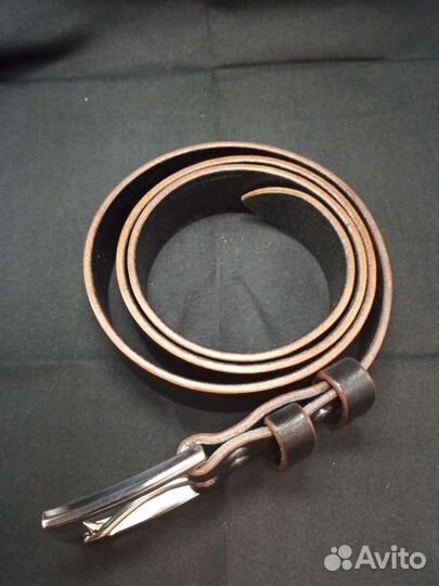 Брючный кожанный мужской ремень