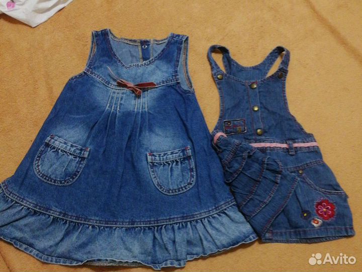 Детские вещи для девочки, сарафаны, юбки 86-104