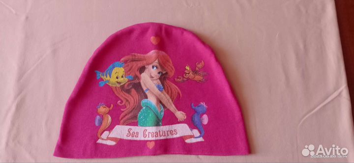 Шапочка трикотажная для девочки 4-7 лет