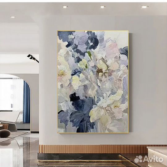 Большая картина маслом ручная работа цветы