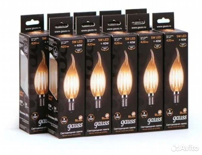 Упаковка светодиодных ламп 10 шт. gauss E14, 5 Вт