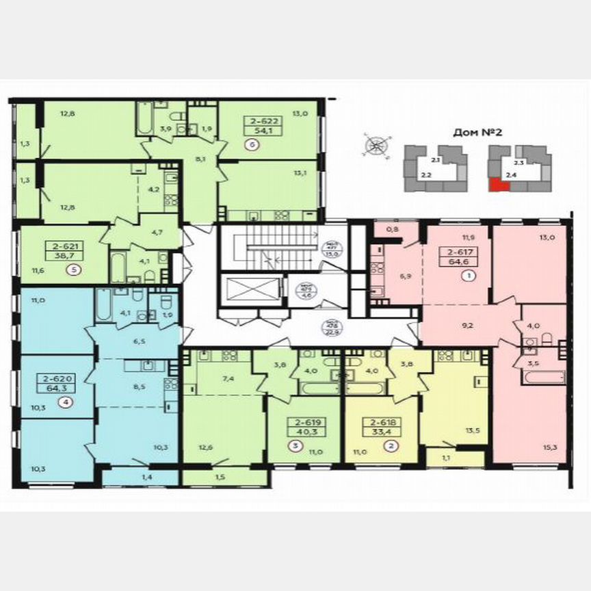 2-к. квартира, 40,3 м², 4/10 эт.