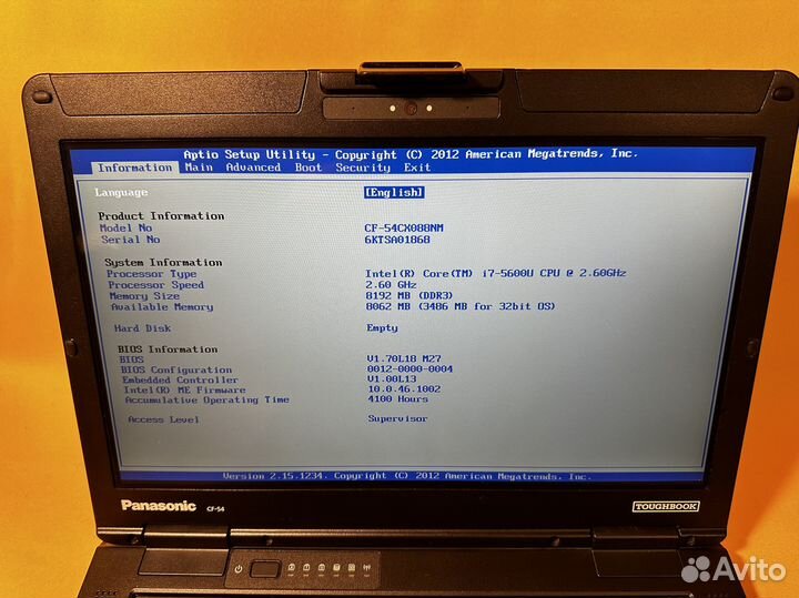 Защищенный ноутбук Panasonic CF-54 CX088NM