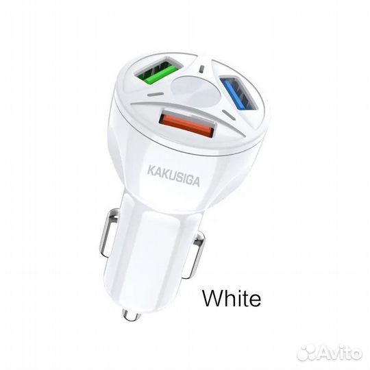 Азу kakusiga 3*USB KSC-486 QC3.0 20W White