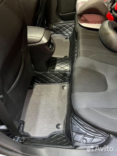 Кожаные 3D коврики в салон авто