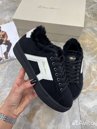 Кеды Santoni на меху