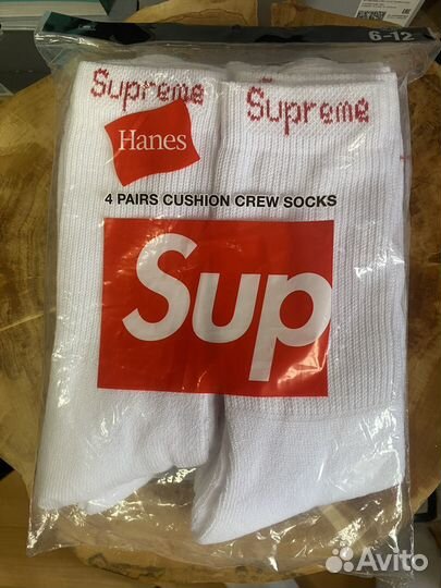 Носки Supreme Hanes Crew Socks